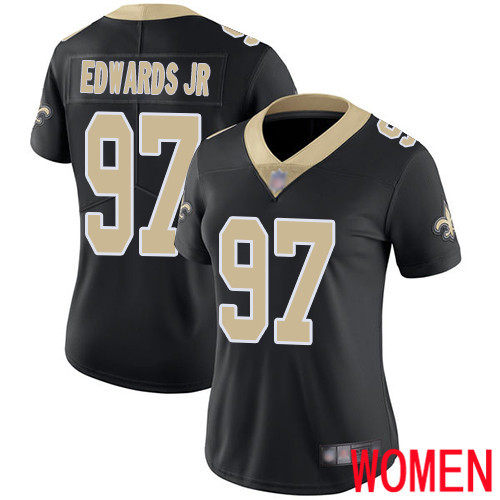 New Orleans Saints Limited Black Women Mario Edwards Jr Home Jersey NFL Football #97 Vapor Untouchable Jersey->women nfl jersey->Women Jersey